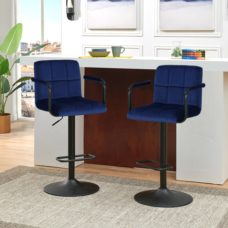 Latitude Run® Amjed Swivel Adjustable Height Bar Stool & Reviews Wayfair